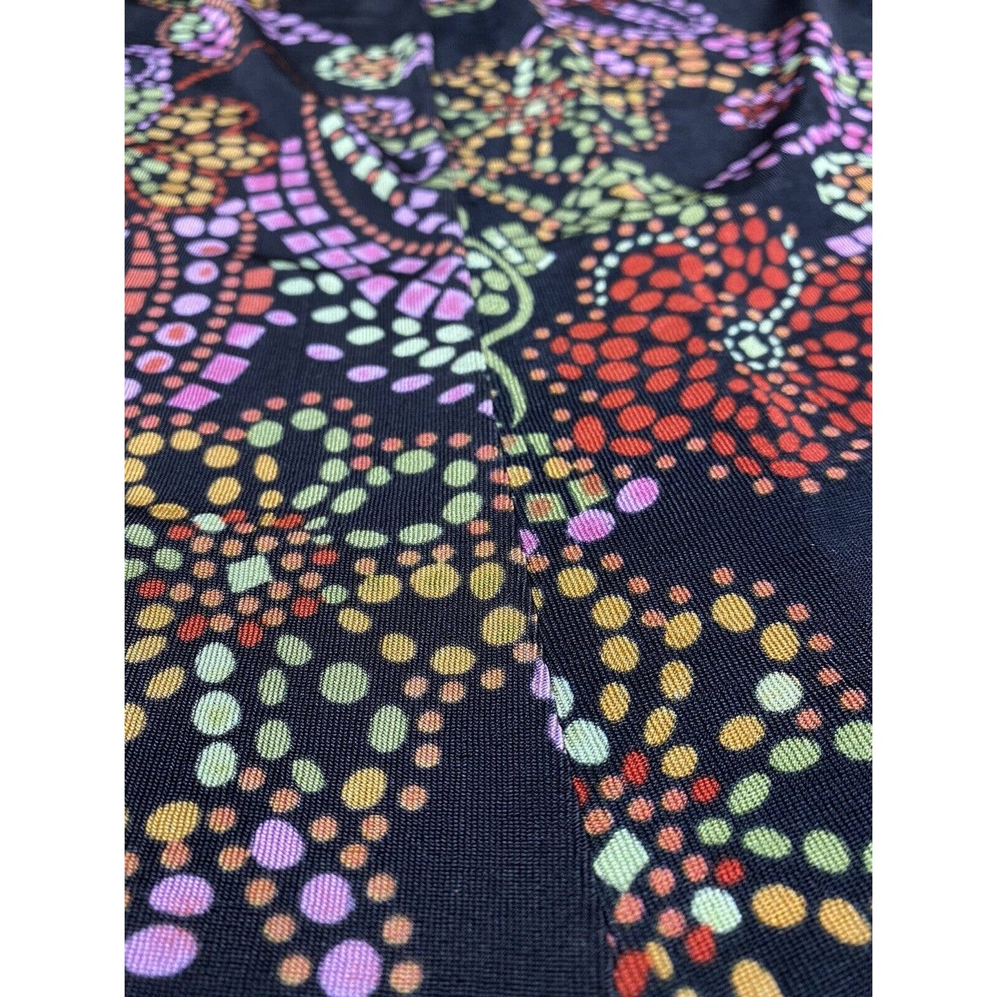 West End Slinky Knit Midi Skirt Sz Large Multicolor Floral A-Line Stretch USA