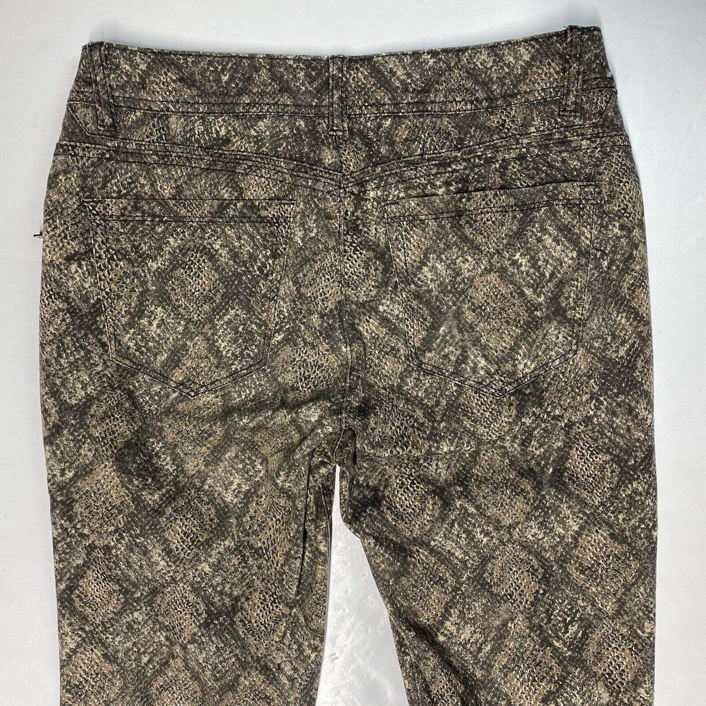 Democracy Ab Solution Snakeskin Skinny Jeans Sz 4 Stretch Denim Animal Zippers