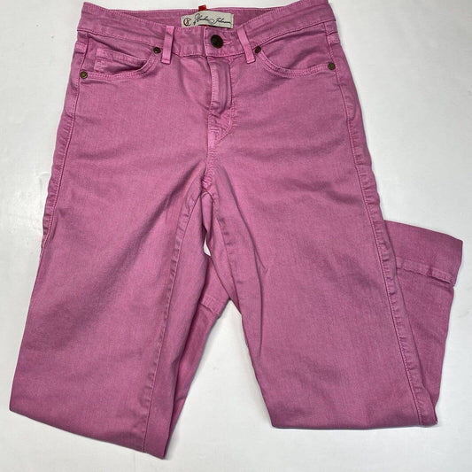 CJ Cookie Johnson Mercy Crop Sz 25 Pink Midrise Stretch Denim Jean Capri USA