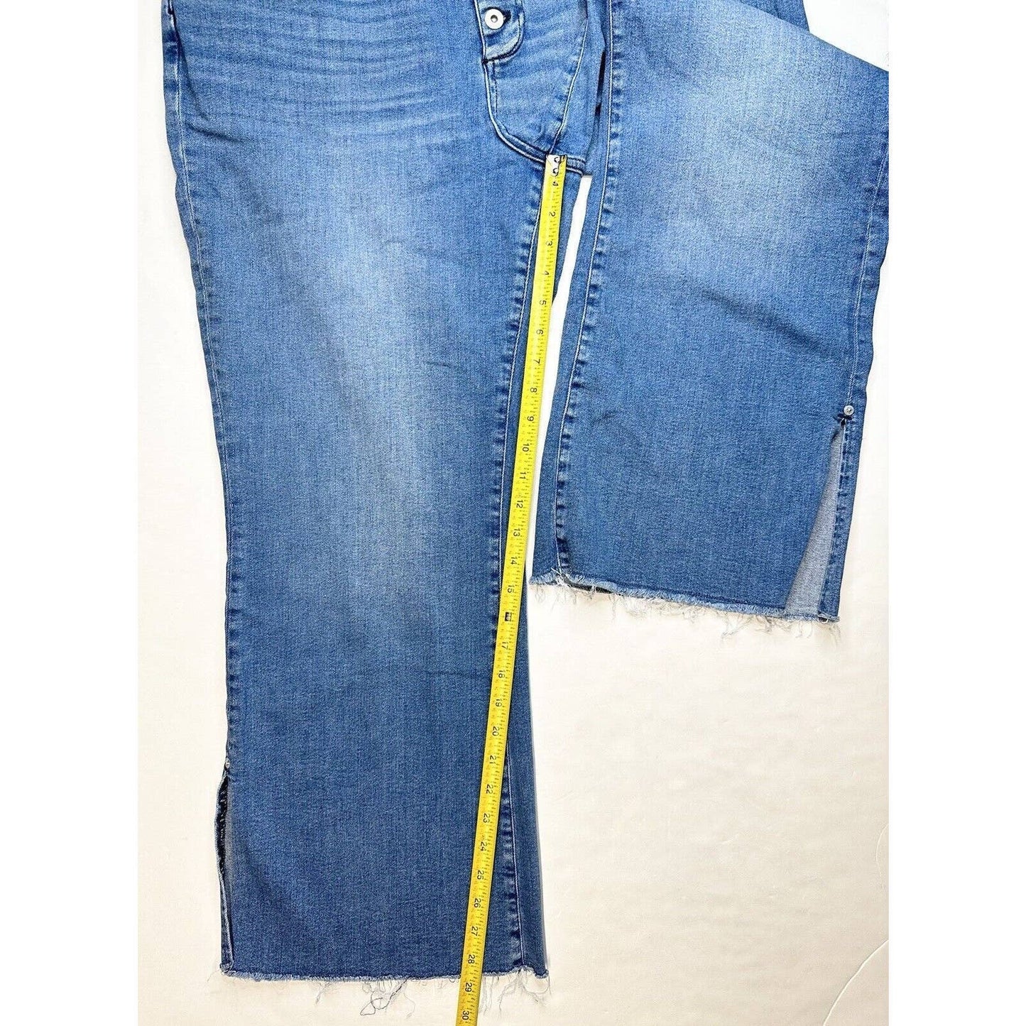 Pilcro Letterpress High Rise Skinny Bootcut Jeans 22W Denim Fray Anthropologie