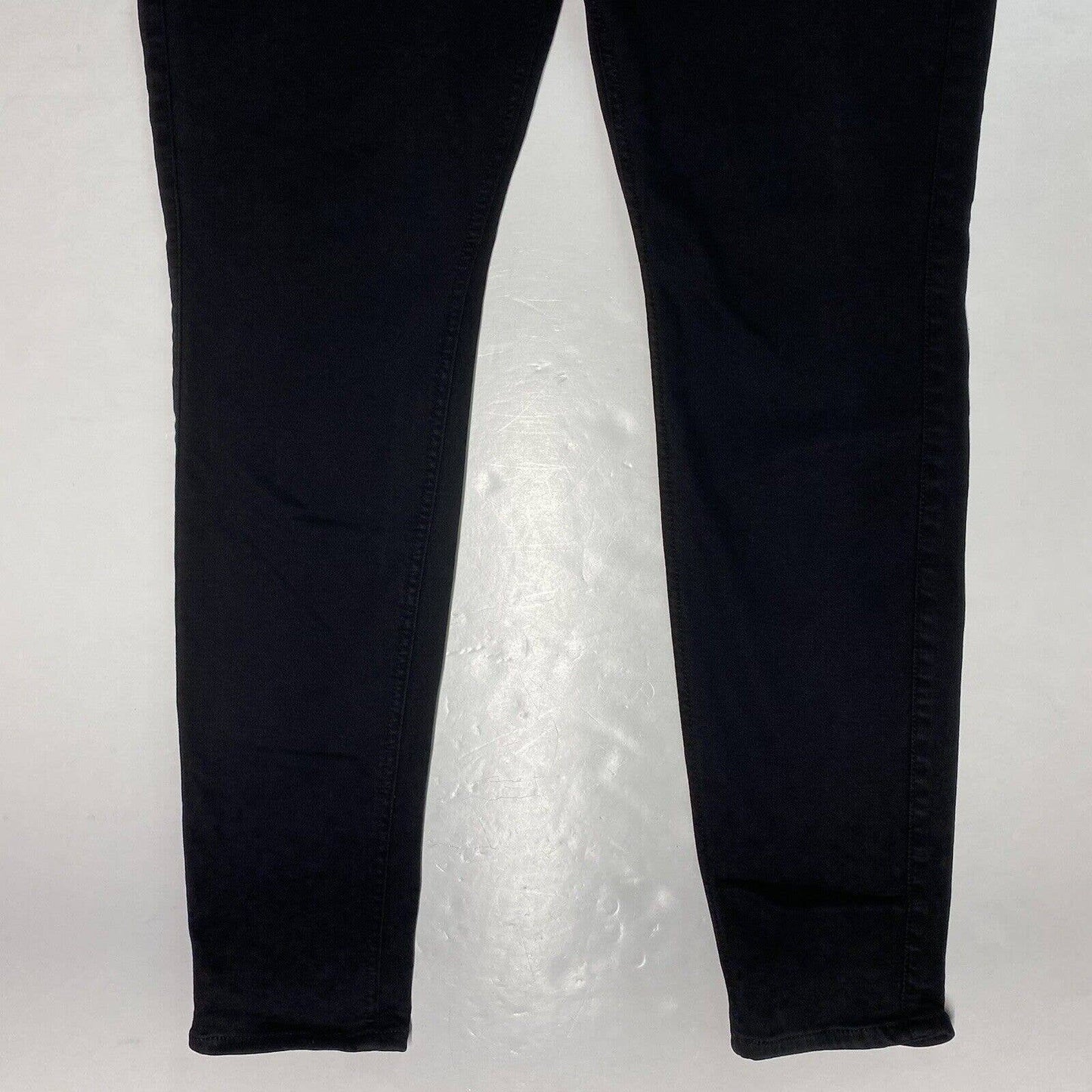 7 For All Mankind High Waist Skinny Sz 33 Black Stretch Denim Jeans Modal EUC