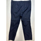 J. Jill Linen Crop Pants Womens Large Stretch Navy Blue Accent Buttons Zipper