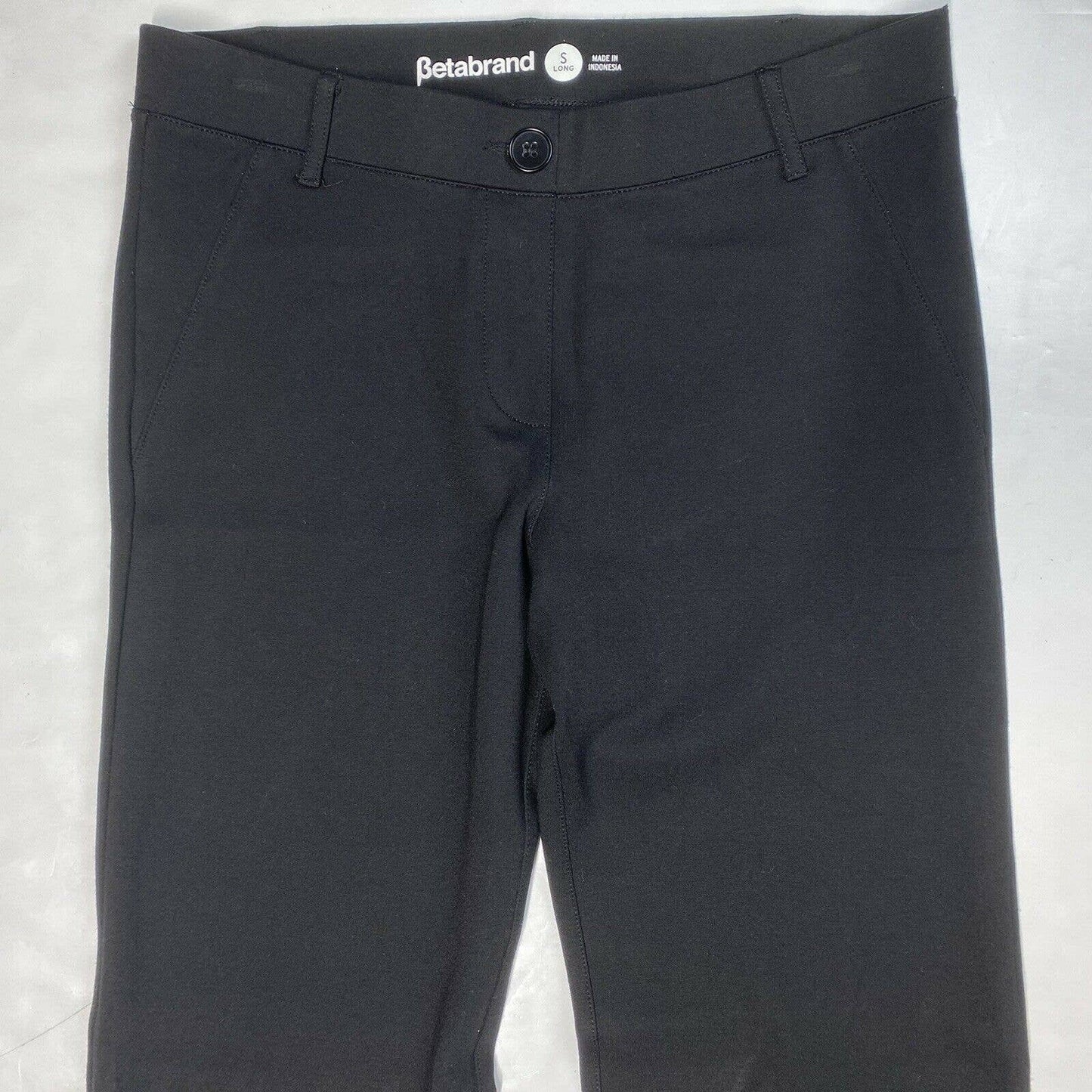 Betabrand Dress Pant Yoga Pants Bootcut Sz Small Black Pull On Stretch EUC