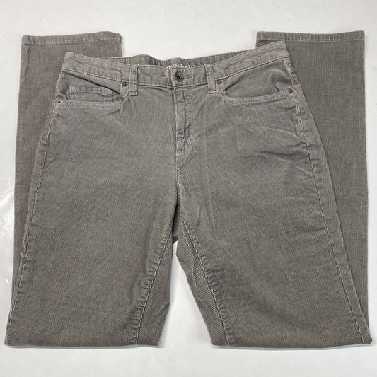 Lands End Midrise Straight Corduroy Jeans Sz 8 Womens Gray Casual Pants *Flaw