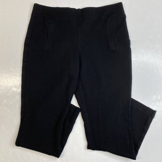 Chicos Ponte Knit Ankle Pants Sz 0 (US 4/Small) Black Stretch Pull On Crop