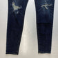 American Eagle Hi-Rise Jegging 6 Reg Super Stretch Denim Jeans Dark Ripped Holes