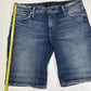 Silver Elyse Bermuda Shorts Sz 30 (34" Waist) Curvy Denim Blue Jean Distress EUC