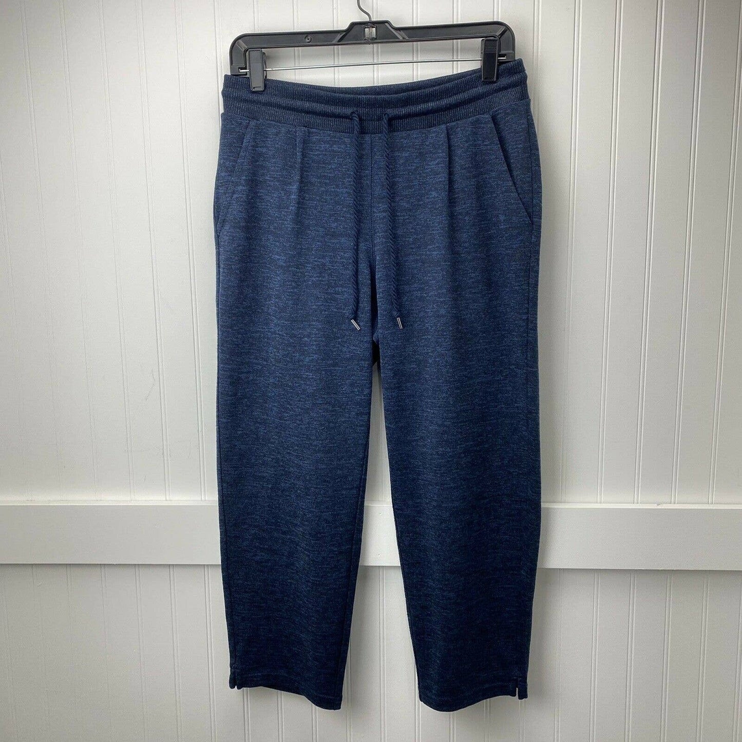 T by Talbots Crop Pants Sz Small Marled Navy Blue Pull On Casual Lounge Pant EUC