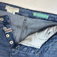 Pilcro Letterpress High Rise Skinny Bootcut Jeans 22W Denim Fray Anthropologie