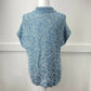 J Jill Knit Cardigan Sz Large Womens Blue Short Sleeve Sweater Layer Big Buttons