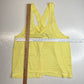 Zyia Active Nimbus Split Back Tank Top Large Yellow Open Back Sheer Stripe EUC