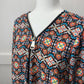 Zac & Rachel Boho Tunic Top Sz 1X Orange Teal Multicolor Pattern Zip Neckline