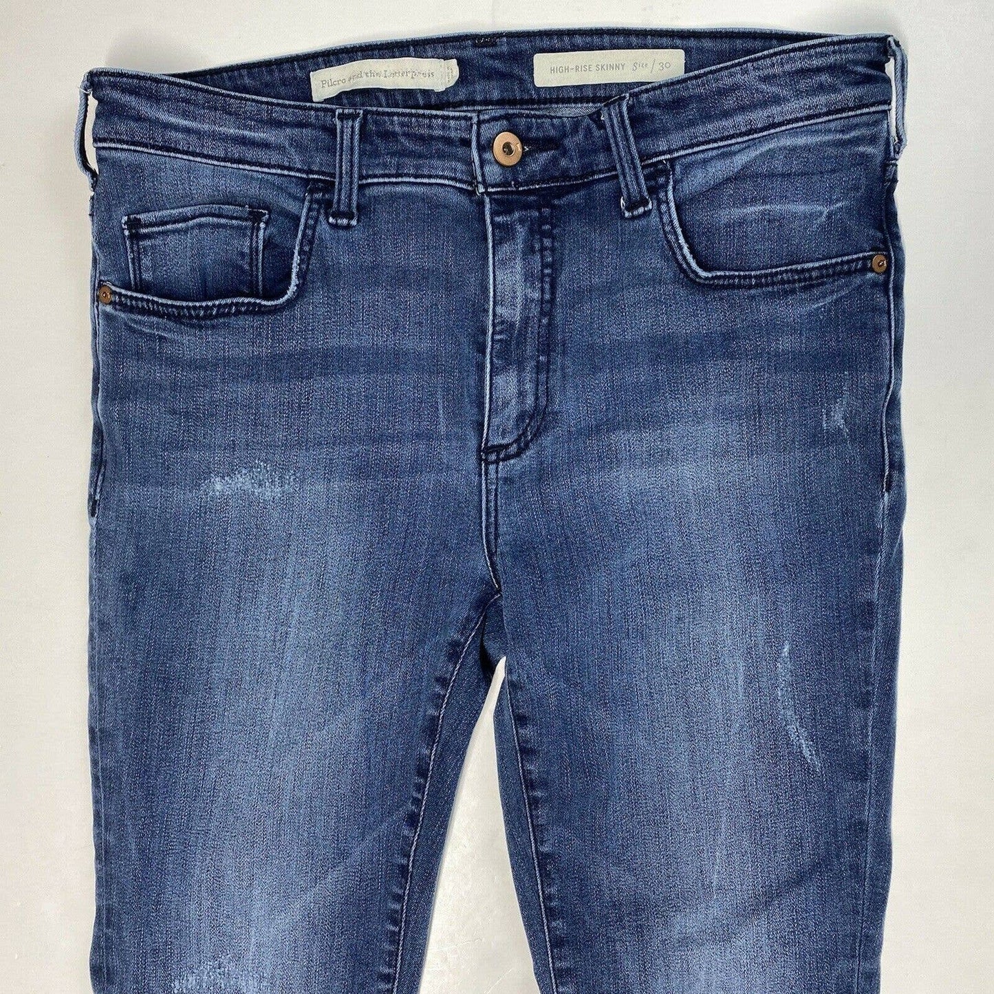 Pilcro And The Letterpress High Rise Skinny Ankle Sz 30 Denim Jeans Distressed