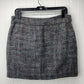 Ann Taylor Loft Mini Skirt Sz 6 Womens Gray Red Textured Lined Short w/Side Zip