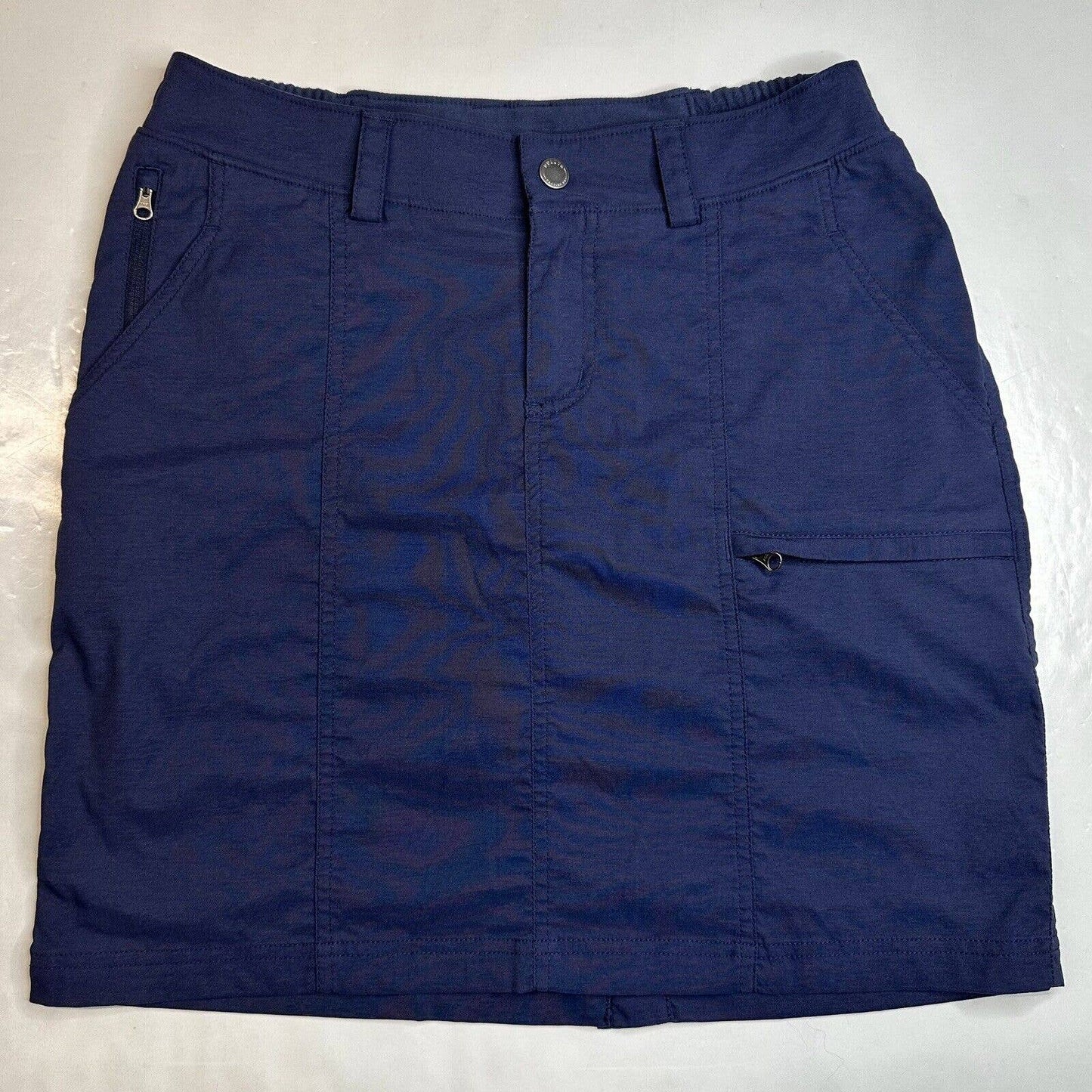 Duluth Trading Dry On The Fly Skort 6 Navy Blue Flex Active Skirt/Shorts EUC