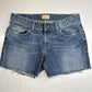 Buckle BKE Culture Cut Off Shorts Sz 31 Midrise Denim Blue Jean Distressed Fray