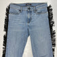 iBlues Perfect Fit Fringe Tapered Leg Sz 2 Stretch Denim Blue Jeans Rodeo *Flaw