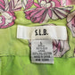 SLB Silk Short Skirt Womens Large Pink Green Floral Sheer Layer Retro Barbie