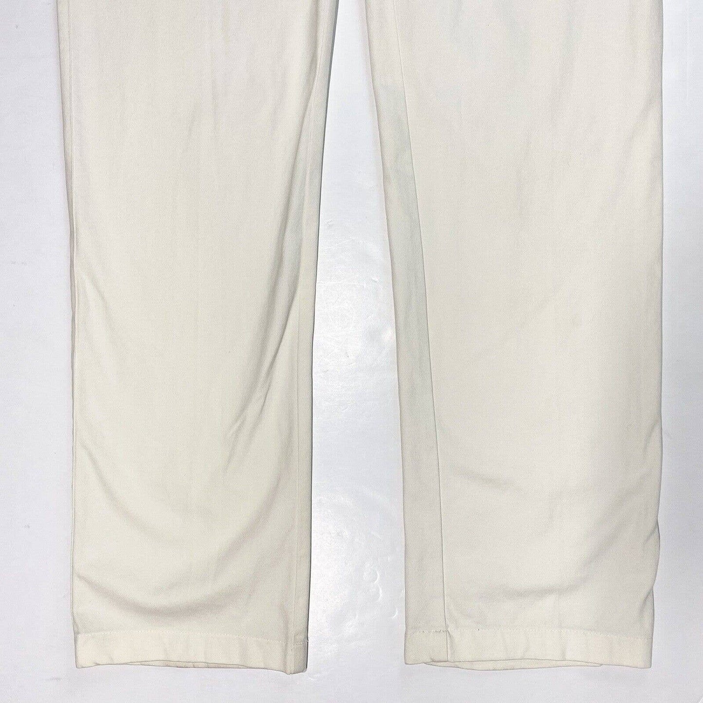 St John Sport Off White Straight Leg Pants Sz 10 High Rise Stretch USA *Flaw