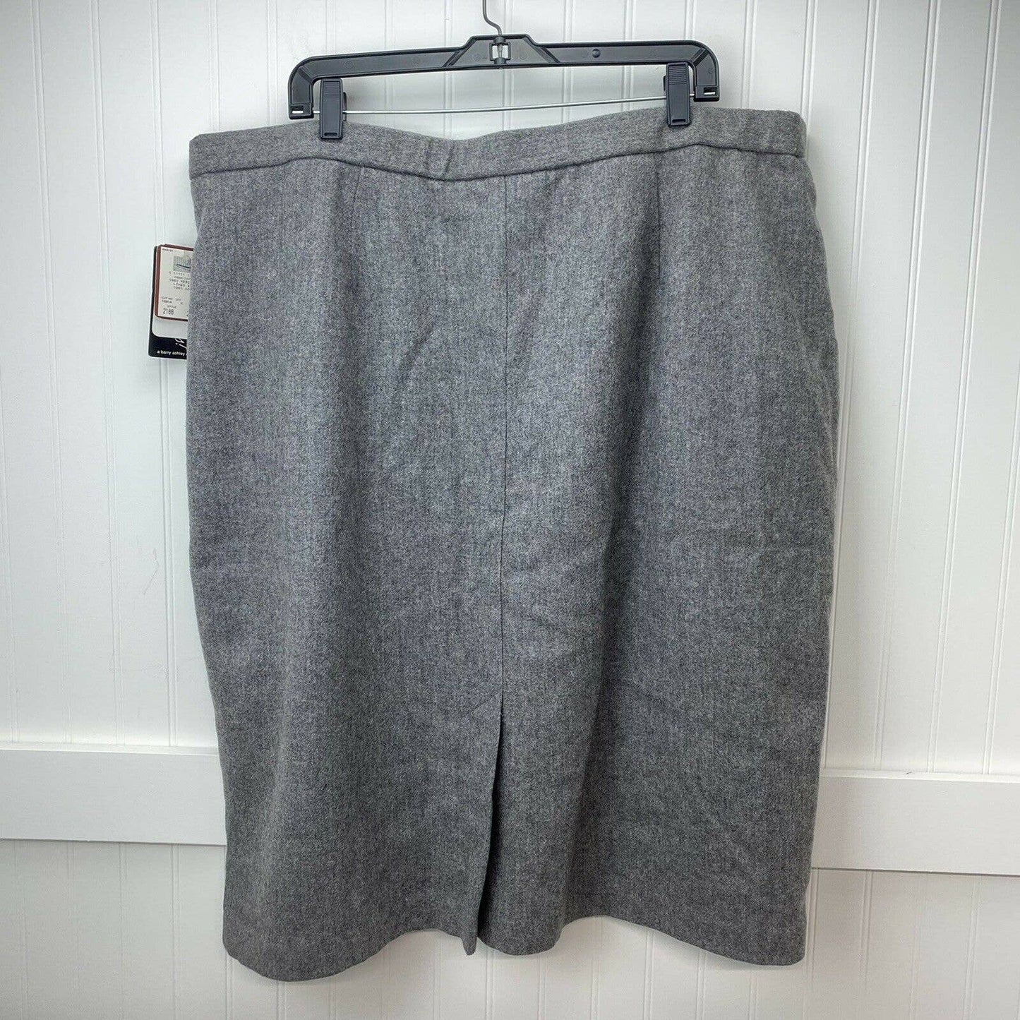 Vintage Barry Ashley Partners 100% Merino Wool Skirt 26W Gray Lined USA NWT Flaw