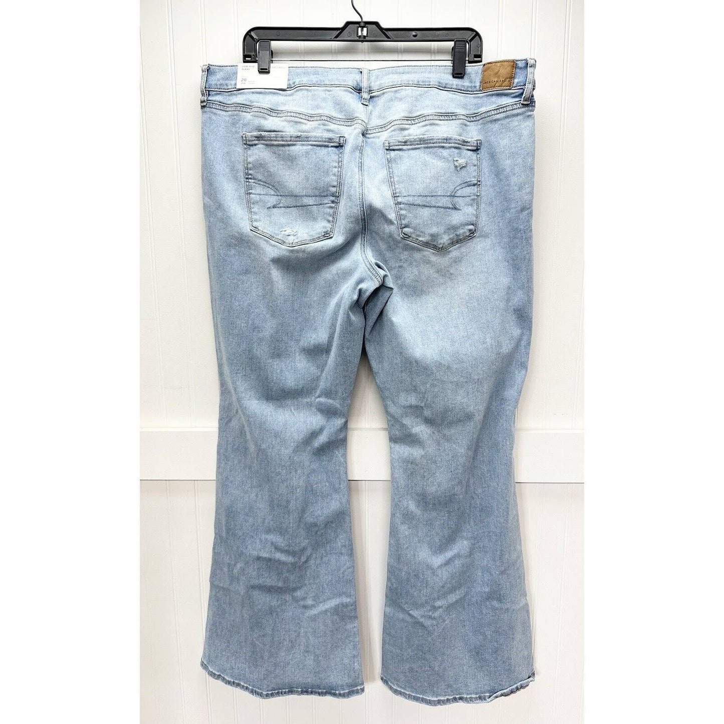 American Eagle Lowrise Flare Jean 20 Next Level Stretch Denim Distressed NEW