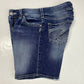 Silver Suki Mid Shorts Sz 27 (28"Waist) Stretch Denim Jean Dark Wash Distress