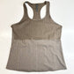 Athleta Vitality Rib Tank Top XL Taupe Brown Active Yoga Racerback Pocket EUC