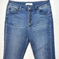 Kancan Rainn Ultra High Rise Flare Jeans 13/30 Stretch Blue Denim Fray Fringe