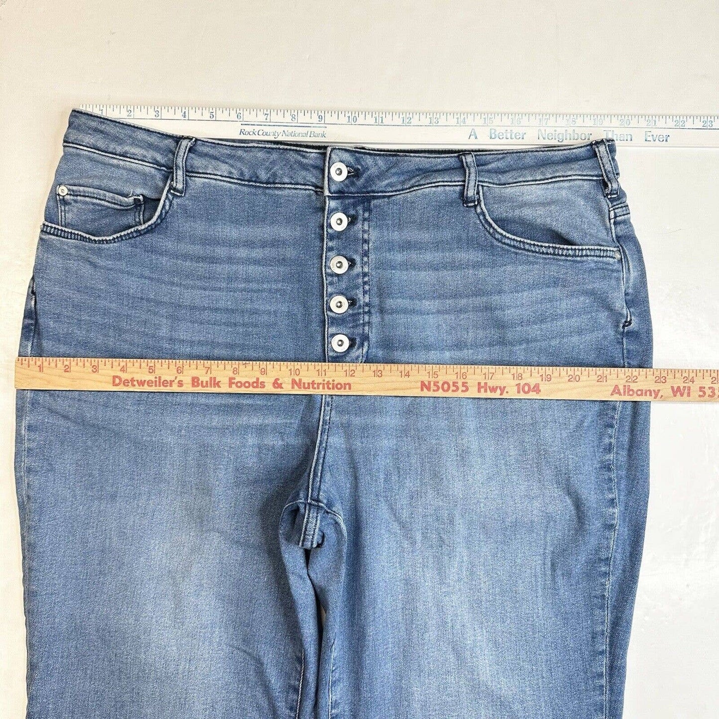 Pilcro Letterpress High Rise Skinny Bootcut Jeans 22W Denim Fray Anthropologie