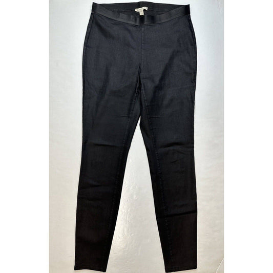 Eileen Fisher Black Coated Stretch Denim Skinny Pants Womens XS Pull On Legging