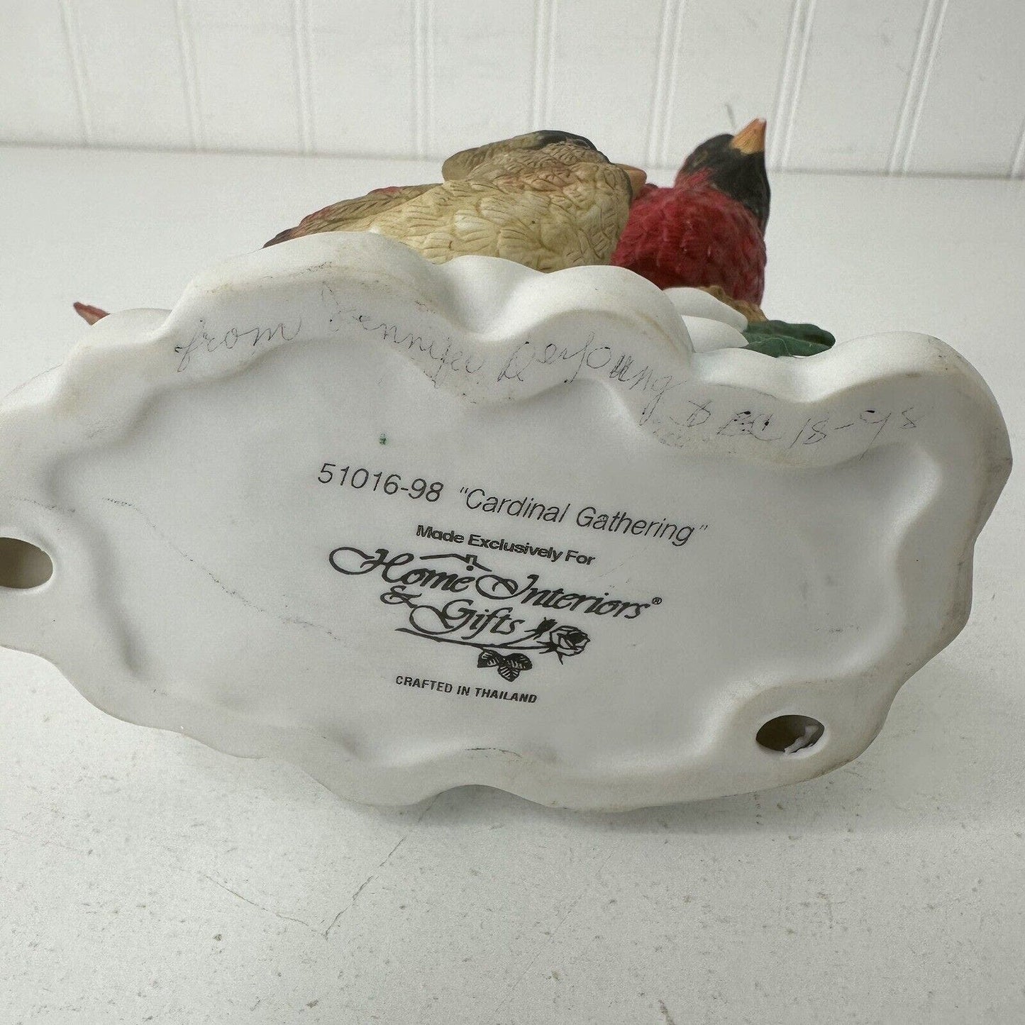 Home Interiors & Gifts Porcelain "CARDINAL GATHERING" Bird Figurine - 51016-98