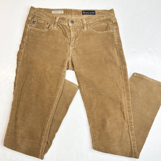 Adriano Goldschmied Stevie Slim Straight Corduroy Jeans 27 Brown Preppy Academia