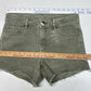 American Eagle Hi-Rise Shortie Sz 8 Super Super Stretch Green Denim Short RawHem