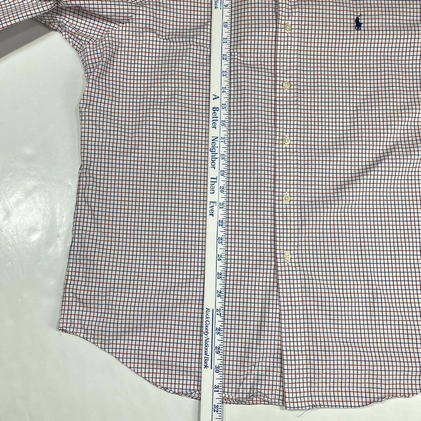 Ralph Lauren Plaid Button Up Shirt Sz XLarge Mens Casual Red White Long Sleeve