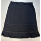 J.Jill Midi Skirt Large Black Pull On Slinky Slip Lace Trim Lightweight 90s