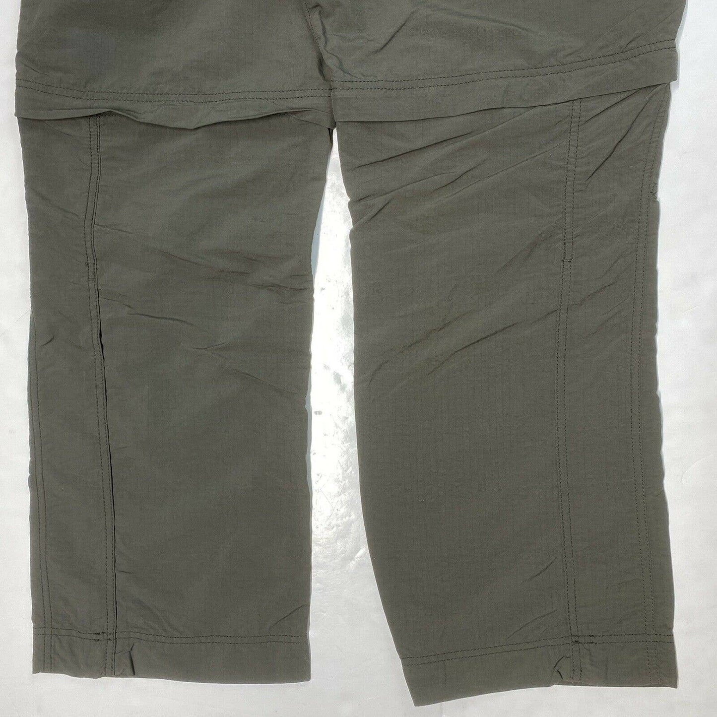 Eddie Bauer Convertible Pants Sz 14 Gray Nylon Hiking Zip Off Shorts Pockets EUC