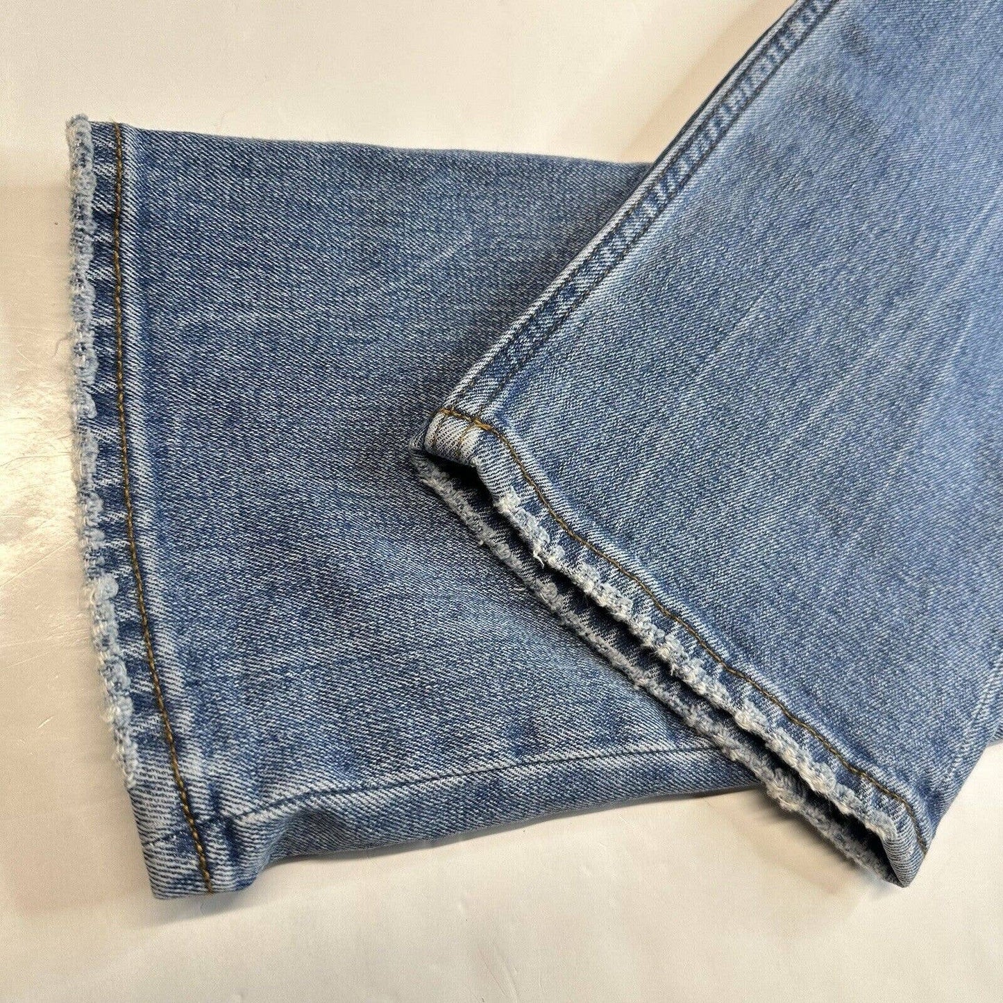 Abercrombie Fitch 90s Slim Straight Ultra High Rise Jeans Sz 32/14 Blue Denim