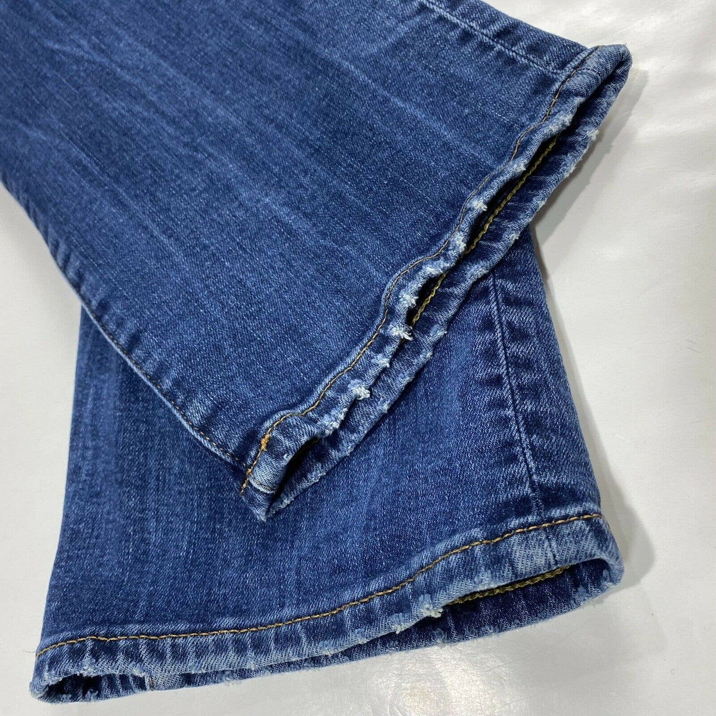 American Eagle Original Bootcut Sz 28 Cozy Airflex+ Denim Blue Jeans Holes *Flaw