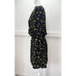 Rails Jasmine Dress XS Black Floral Yellow Roses Semi Sheer Smocked Waist NEW