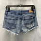 American Eagle Shortie Sz 2 Lowrise Stretch Denim Jean Shorts Raw Hem Embroidery