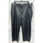 Abercrombie Fitch Ankle Straight Ultra Hi-Rise Faux Leather Pant 35/20 Black EUC