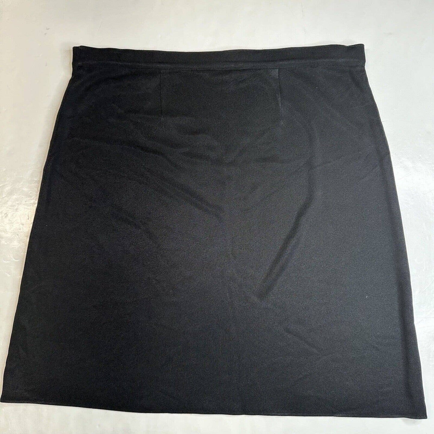 Exclusively Misook Pencil Skirt Sz Large Black Pull On Elastic *Measures XL