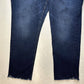 Lane Bryant High Rise Straight Jeans 16 Flex Magic Waist Blue Denim Dark Fray