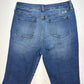 Kancan Rainn Ultra High Rise Flare Jeans 13/30 Stretch Blue Denim Fray Fringe