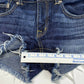 American Eagle Shortie Sz 8 Denim Blue Jean Short Dark Wash Raw Hem 100%Cotton