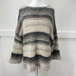 Free People Chunky Knit Oversized Sweater Sz XS Brown Beige Slouchy Boho Top