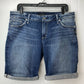 Silver Elyse Bermuda Shorts Sz 30 (34" Waist) Curvy Denim Blue Jean Distress EUC