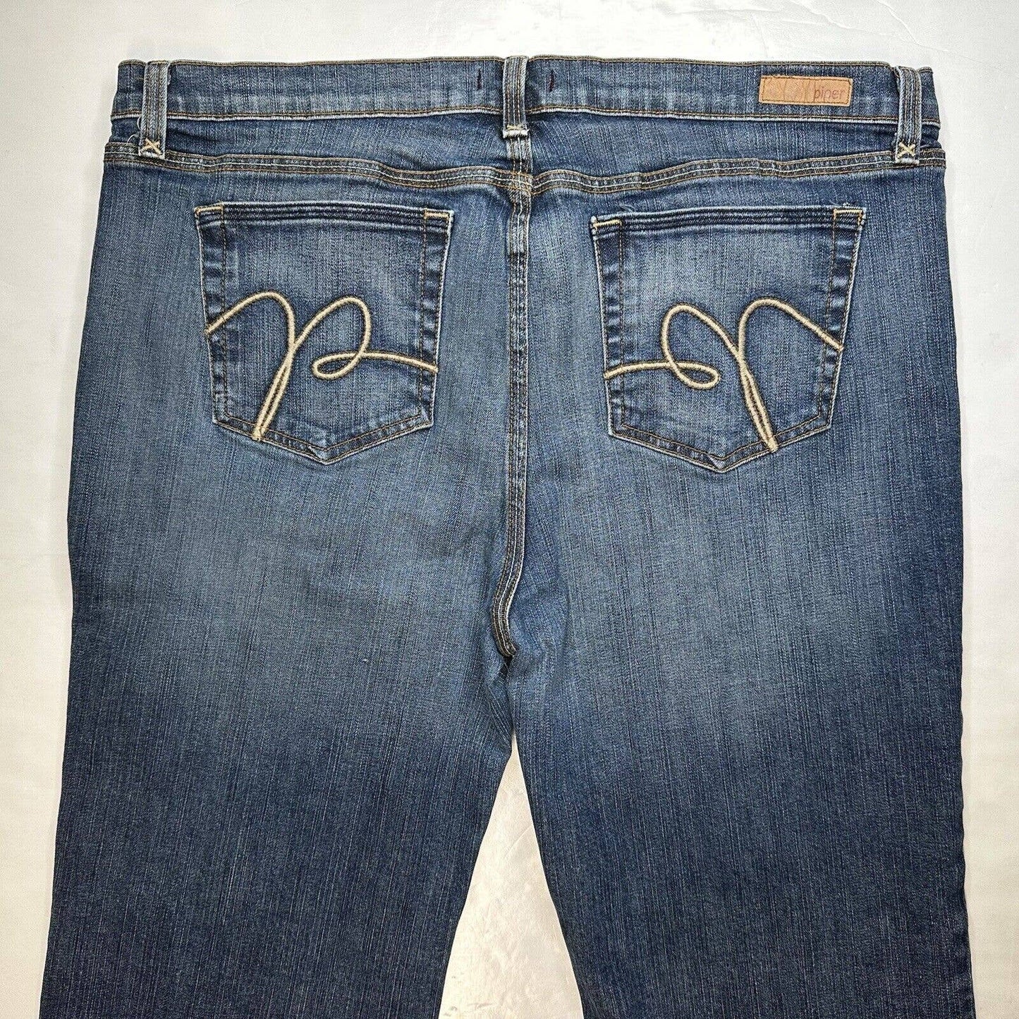 Vintage Piper Flare Jeans Womens 21 (39"Waist) Denim Blue Bootcut Jean Plus Size