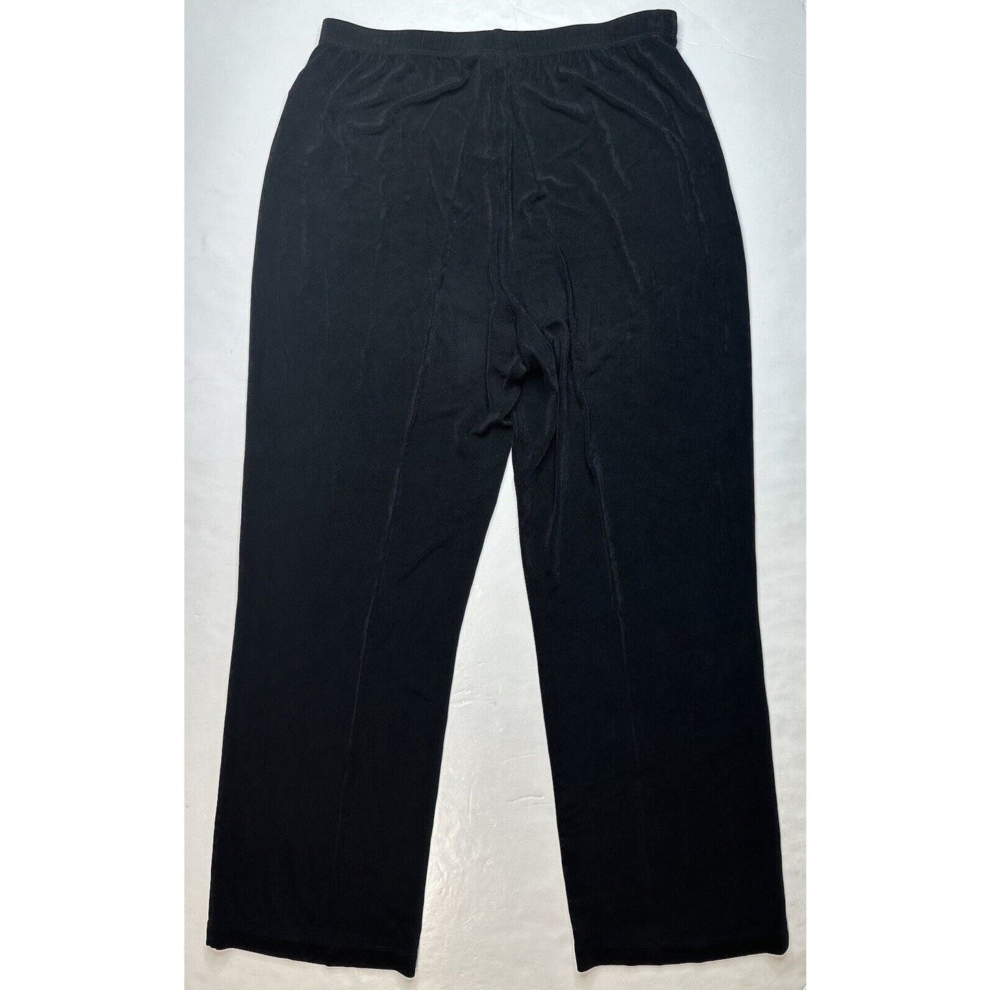 Chicos Travelers Slinky Knit Straight Ankle Pants 1 Short (US 8) Black EUC