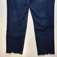 Lane Bryant High Rise Straight Jeans 16 Flex Magic Waist Blue Denim Dark Fray